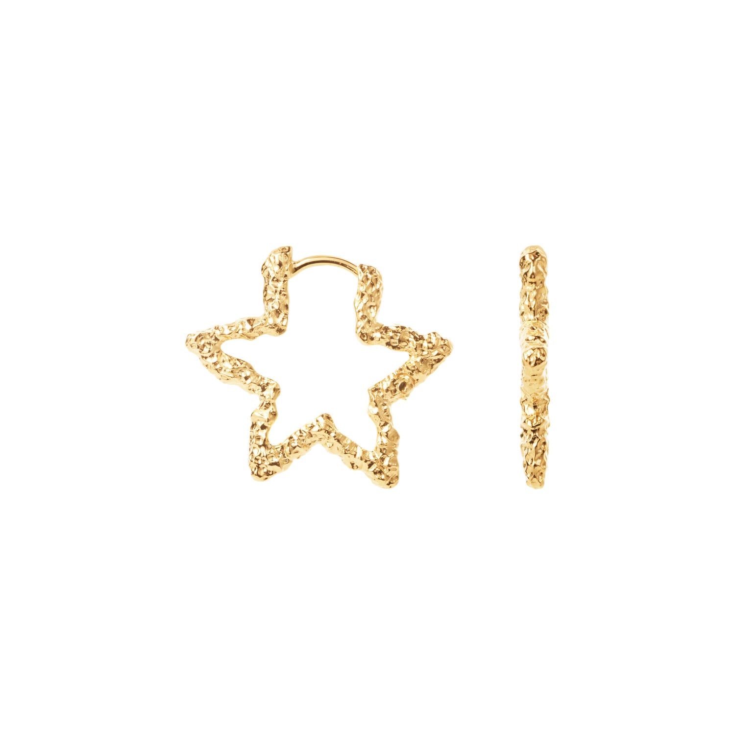 Star Sparkly hoops - forgyldt